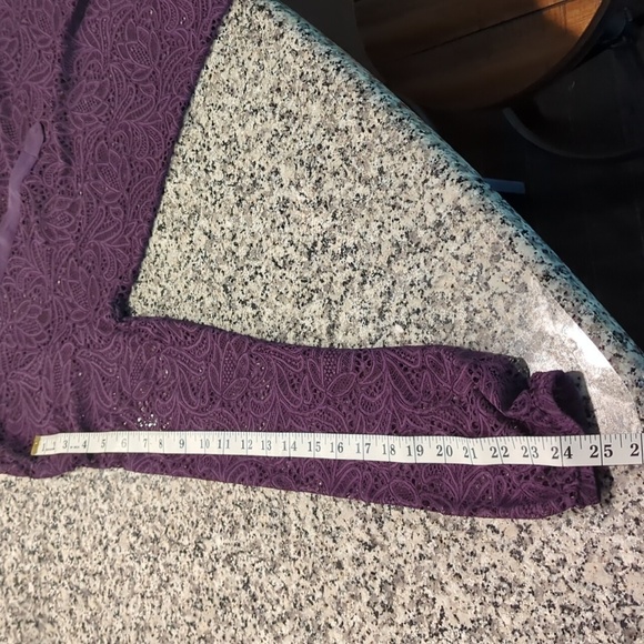 AG deep purple silk, lace size XS blouse. Like new . EUC - Picture 8 of 8